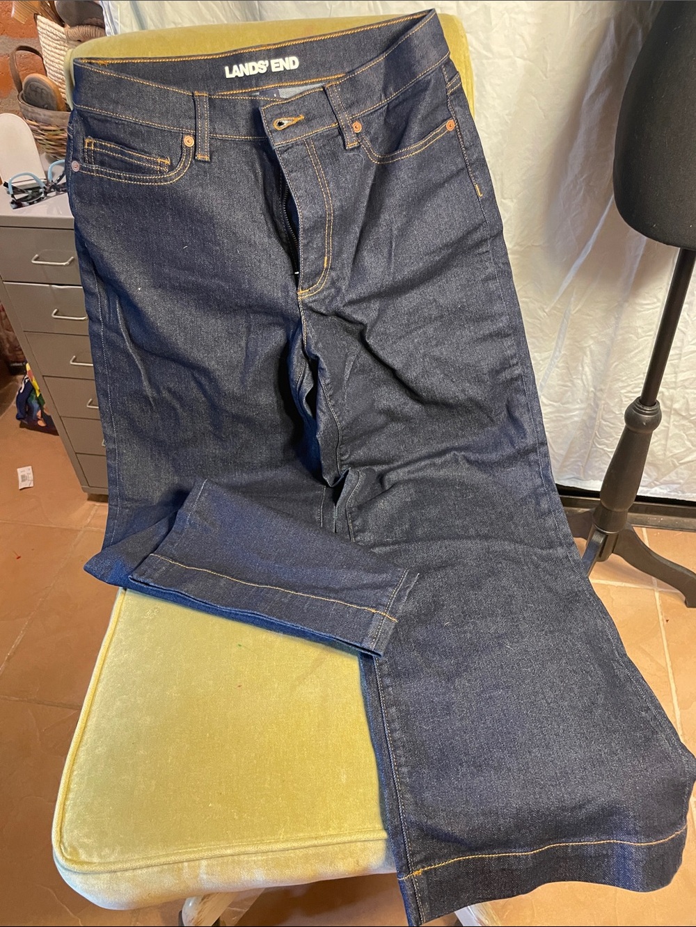 Lands' End Women's Dark Indigo Boot Cut Jeans